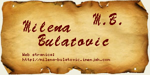 Milena Bulatović vizit kartica